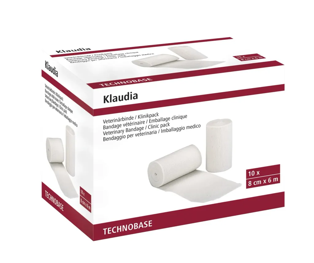 Veterinärbinde Klaudia 8 cm x 6 m, 10 St. im Klinikpack