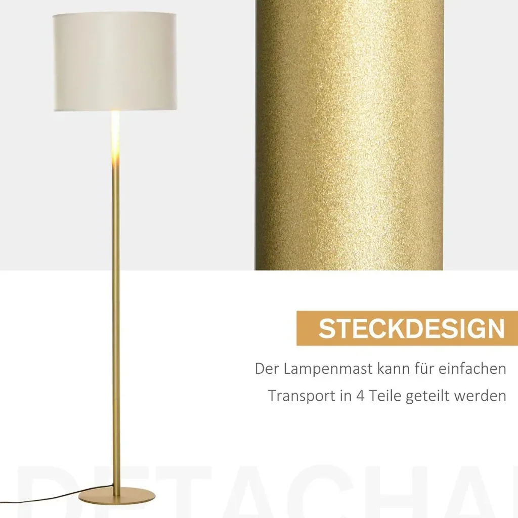 Stehleuchte mit Kunstleder-Schirm