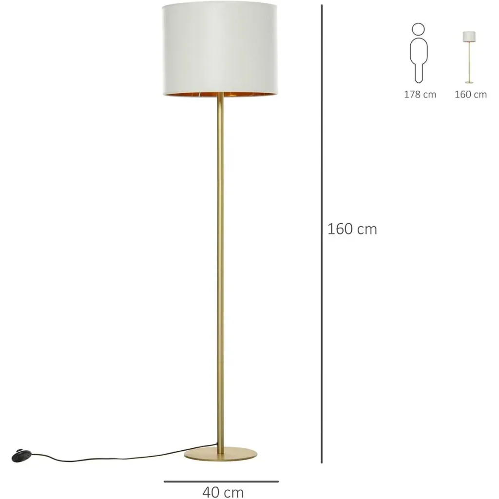 Stehleuchte mit Kunstleder-Schirm