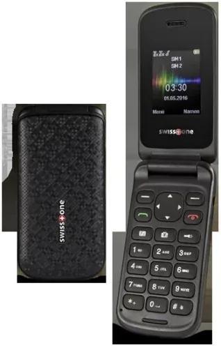 Klapphandy SC 330 schwarz mit Dual Sim, Farbdisplay, Bluetooth, Freisprechfunktion