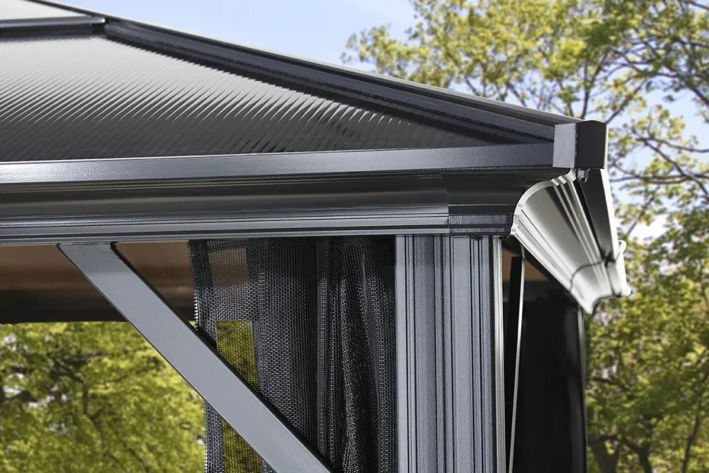 Sojag Aluminium Pavillon Meridien, anthrazit - mit Moskitonetzen