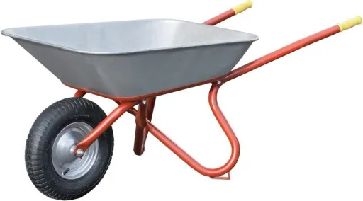Bauschubkarre Export, 85 Liter PU-Rad, montiert