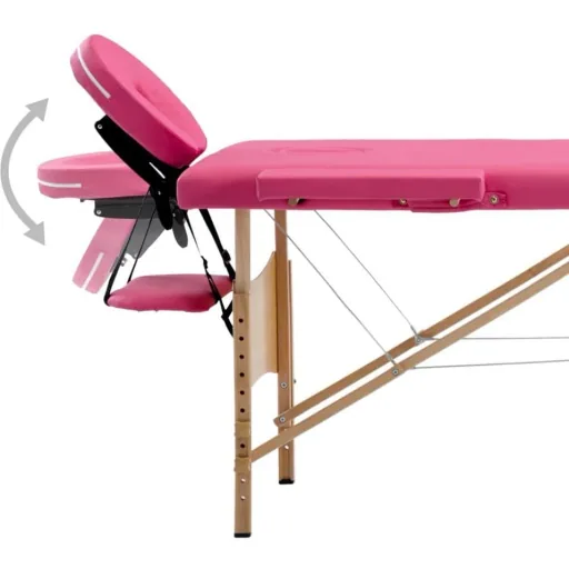 Massagetisch faltbar 4 Zonen Holz rosa