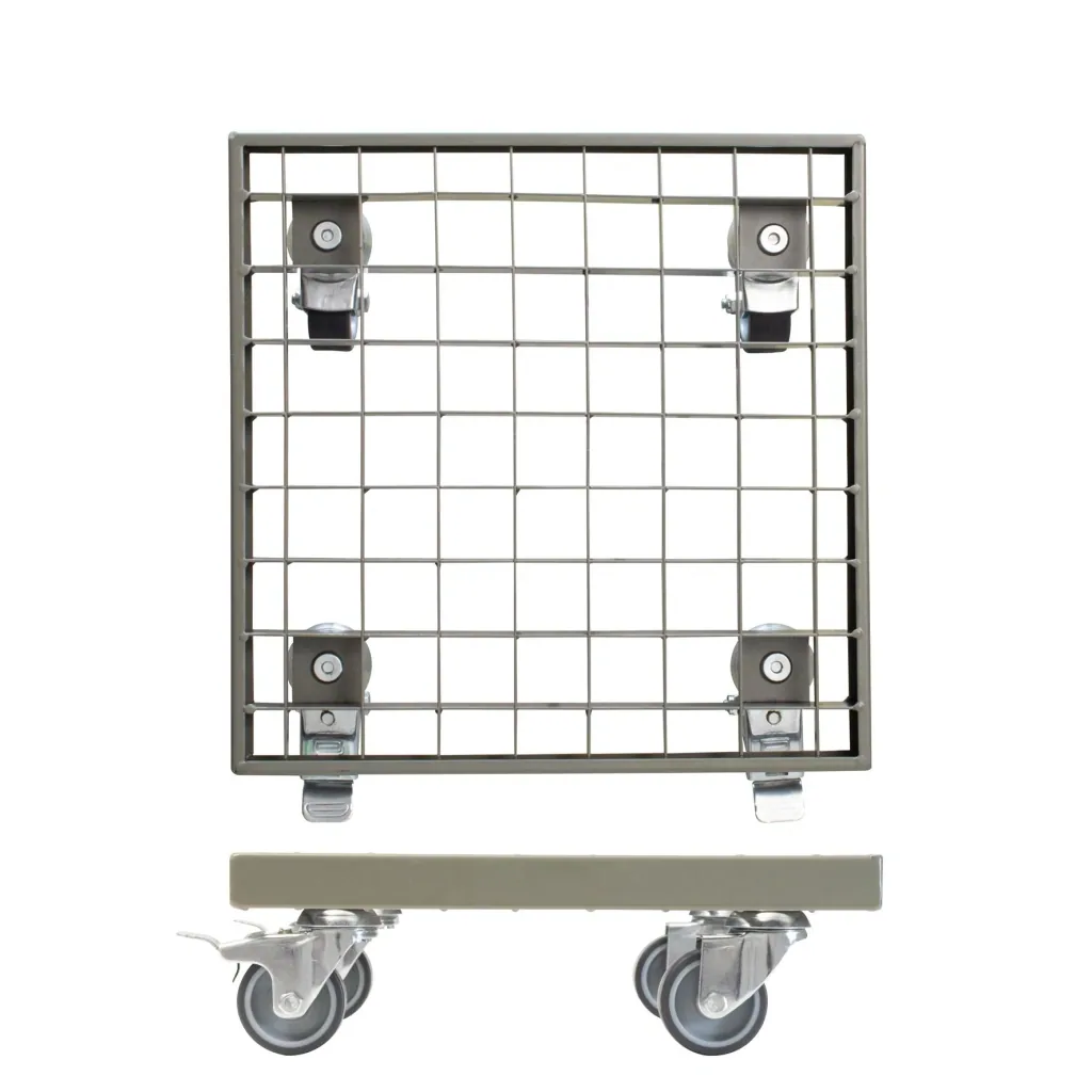 Multi Roller MR 7016, 29 x 29 x 9,5 cm, softe Rollen Ø 50 mm, Rollenlager, 2 Bremsen, Gitterrost, Tragkraft 200 kg