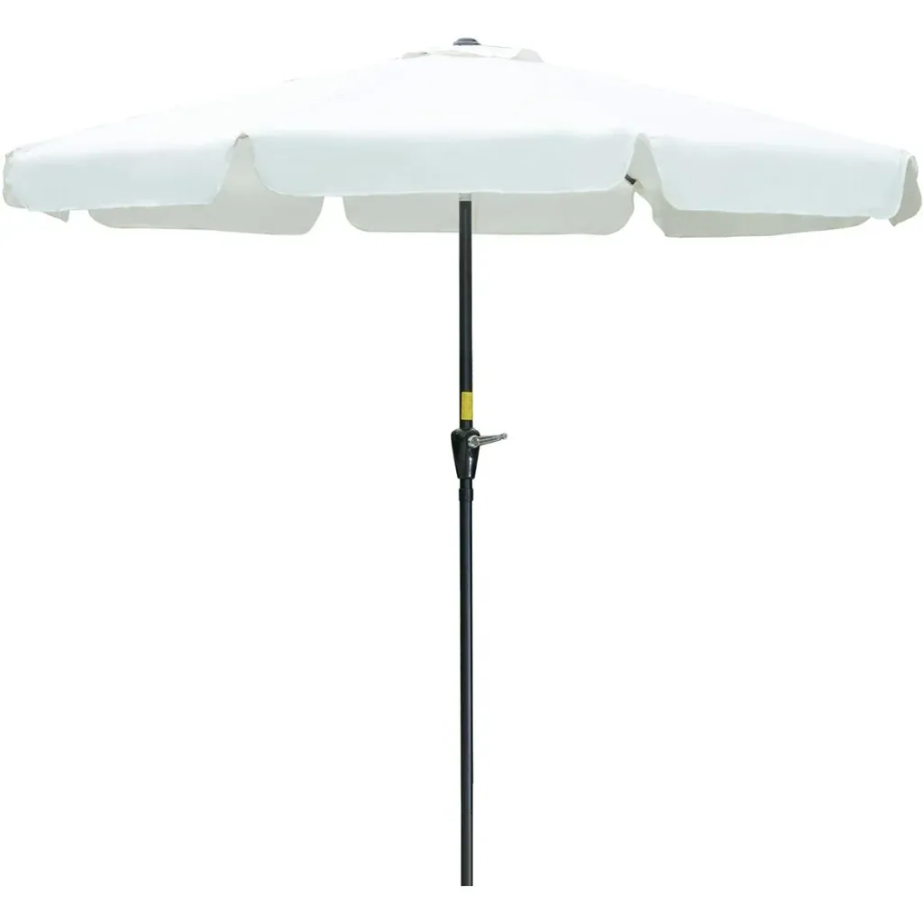 Sonnenschirm Ø2,66 m UV-Schutz 50+ Garten Sonnenschirm 8 Rippen Verstellbar Beige