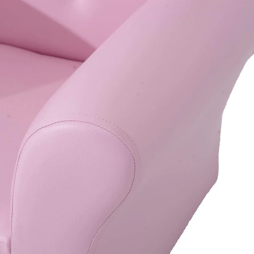 Kindersessel Kindersofa Softsofa mit Kristallknöpfen mit Hocker Rosa