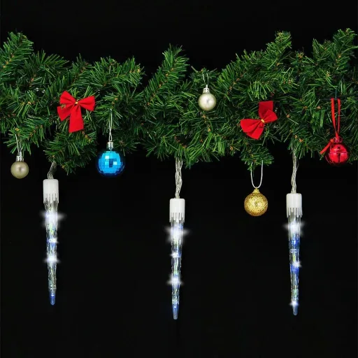 Lichterkette Weihnachten Eiszapfen 10 LEDs 6,2m