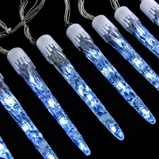 Lichterkette Weihnachten Eiszapfen 10 LEDs 6,2m