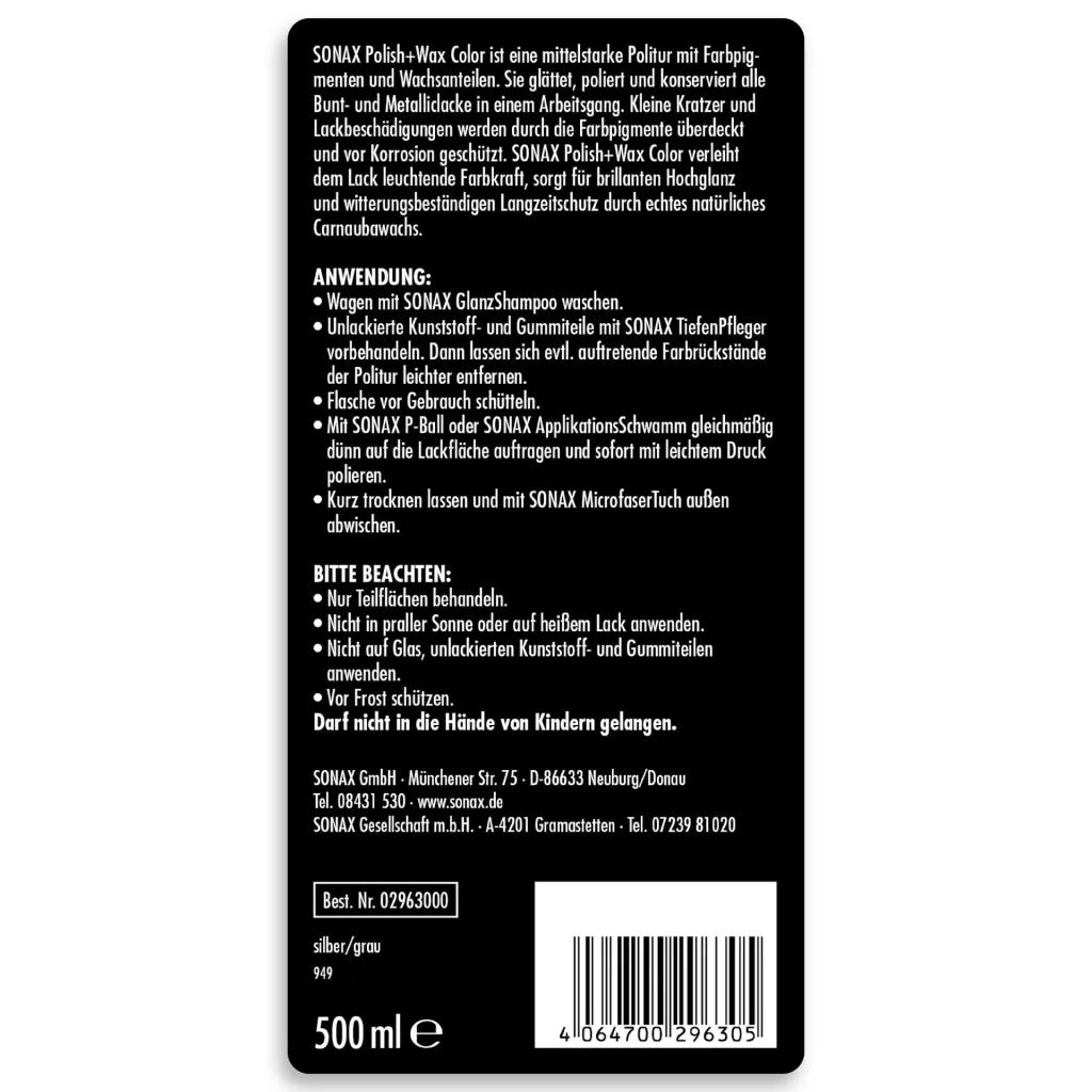 Polish + Wax Color silber/grau 500 ml
