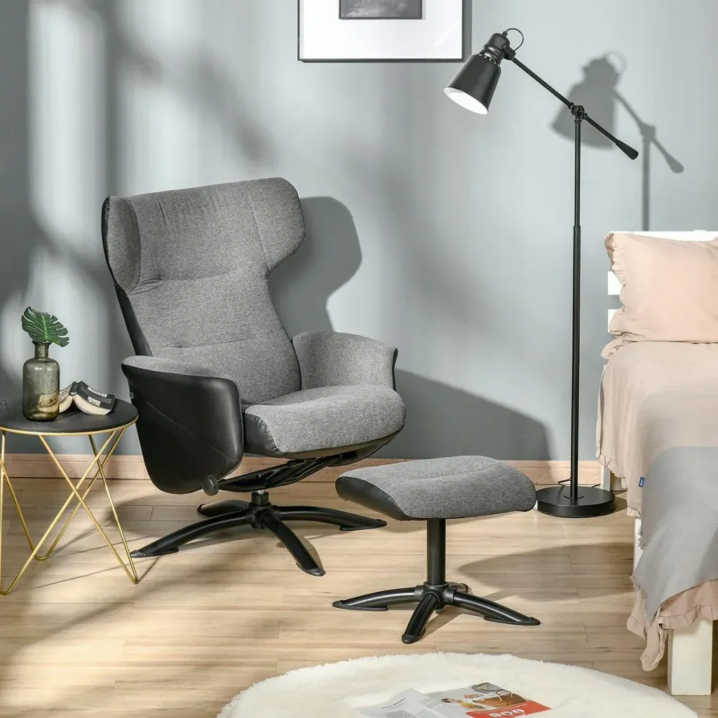 Ruhesessel Sessel Fernsehsessel Relaxsessel Liegesessel Ledersessel Loungesessel 360° drehbar mit Fußstütze und Couch ve