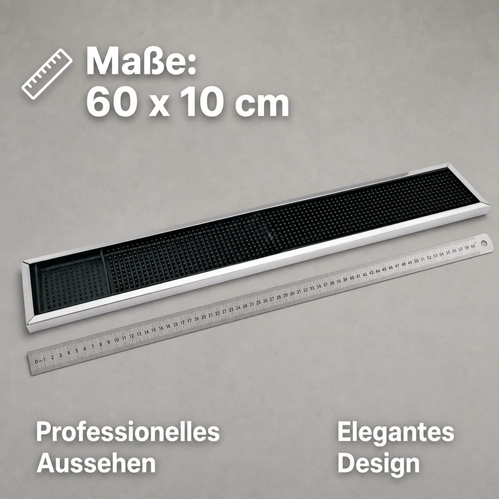 Barmatte, Serviermatte - mit Edelstahlrahmen, 60 x 10 cm