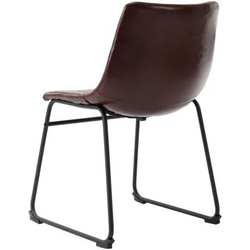 Esszimmerstühle 2tlg. glänzendes Kunstleder braun