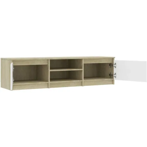TV-Schrank 140x40x35,5 cm weiß und Sonoma-Eiche