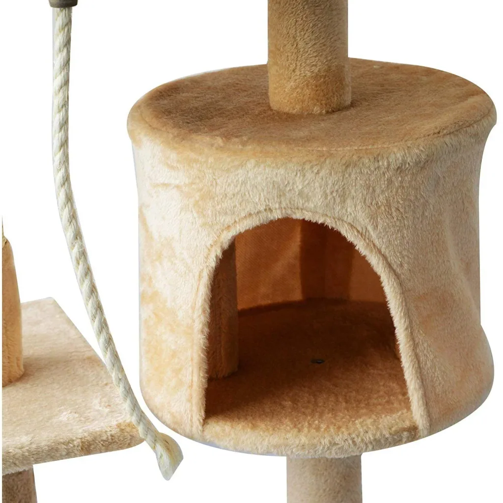 Katzenbaum Kratzbaum Schlafhöhle Spielbaum 4 Schichte Beige
