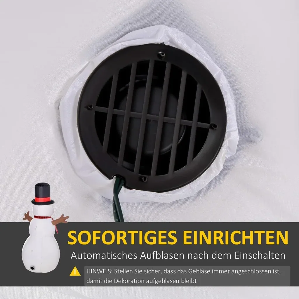 Weihnachten aufblasbarer Schneemann 100 cm x 80 cm x 182 cm | Aosom.de