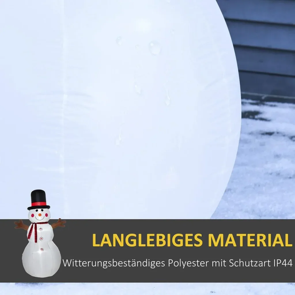Weihnachten aufblasbarer Schneemann 100 cm x 80 cm x 182 cm | Aosom.de