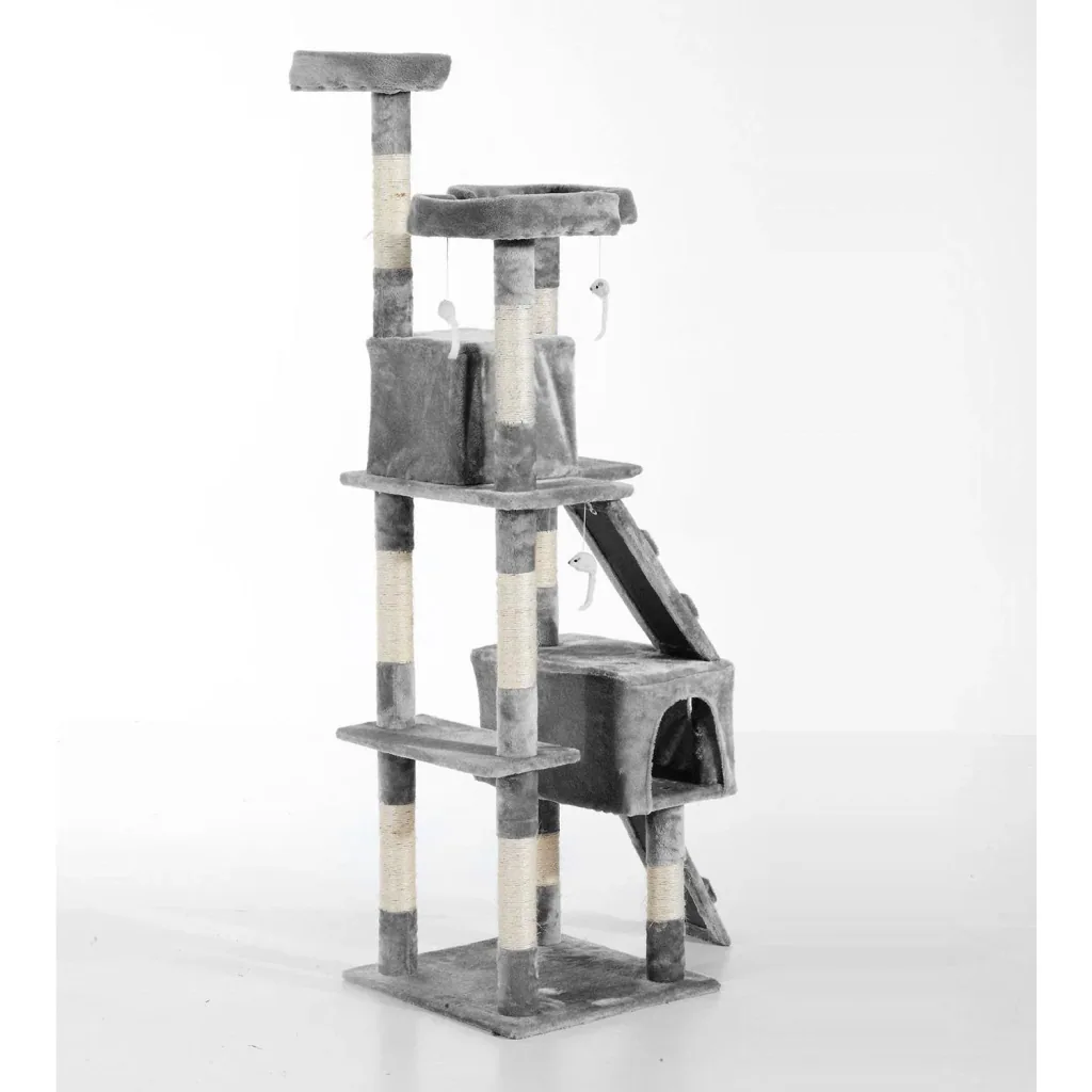 Katzenbaum Kletterbaum Katze Sisal Grau