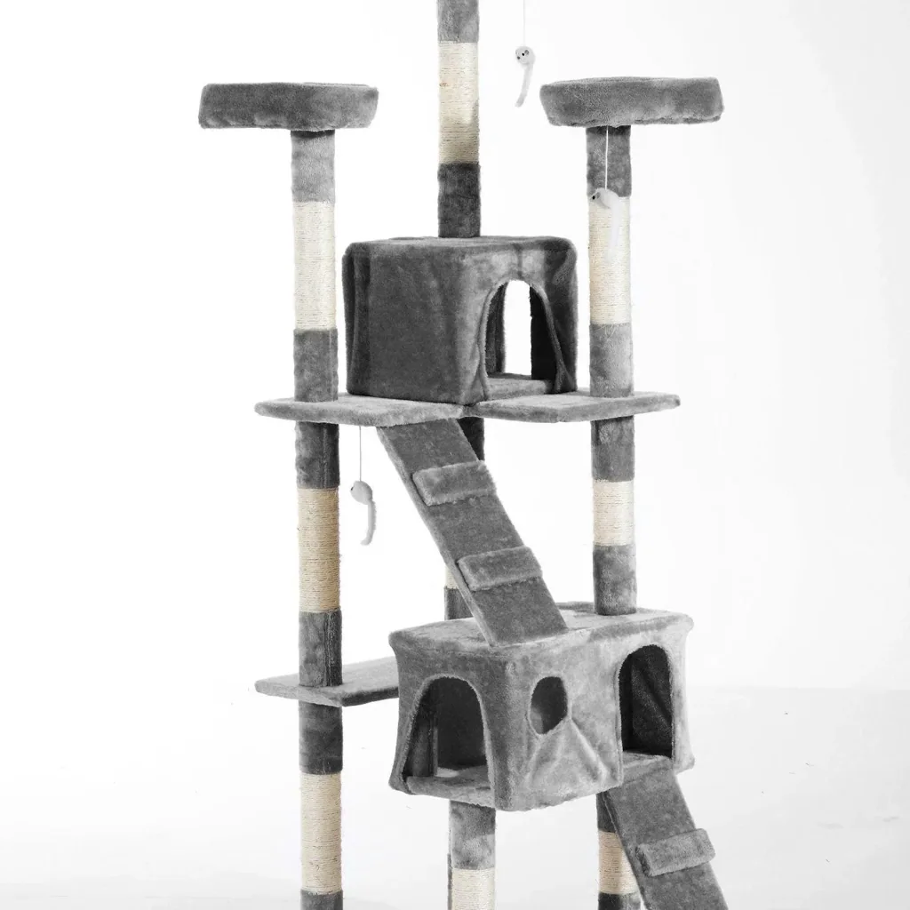 Katzenbaum Kletterbaum Katze Sisal Grau