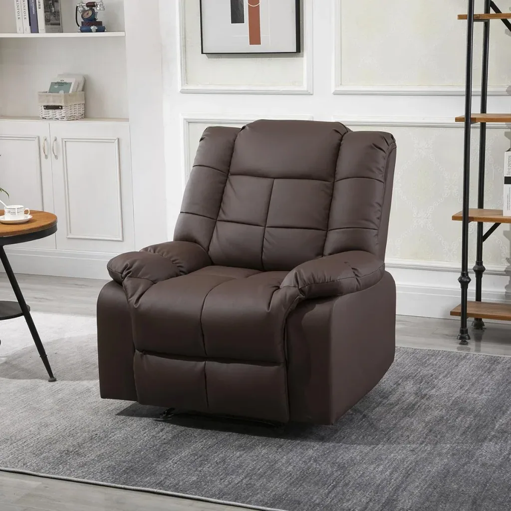 Massagesessel Fernsehsessel Relaxsessel mit Massagefunktion Kunstleder Holz Metall Schaumstoff Braun 94 x 99 x 99 cm