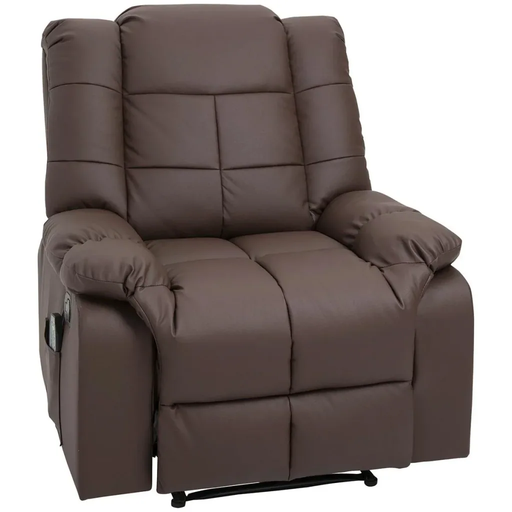 Massagesessel Fernsehsessel Relaxsessel mit Massagefunktion Kunstleder Holz Metall Schaumstoff Braun 94 x 99 x 99 cm