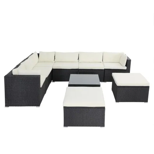 Polyrotan XL Lounge-Set 26-tlg. Schwarz