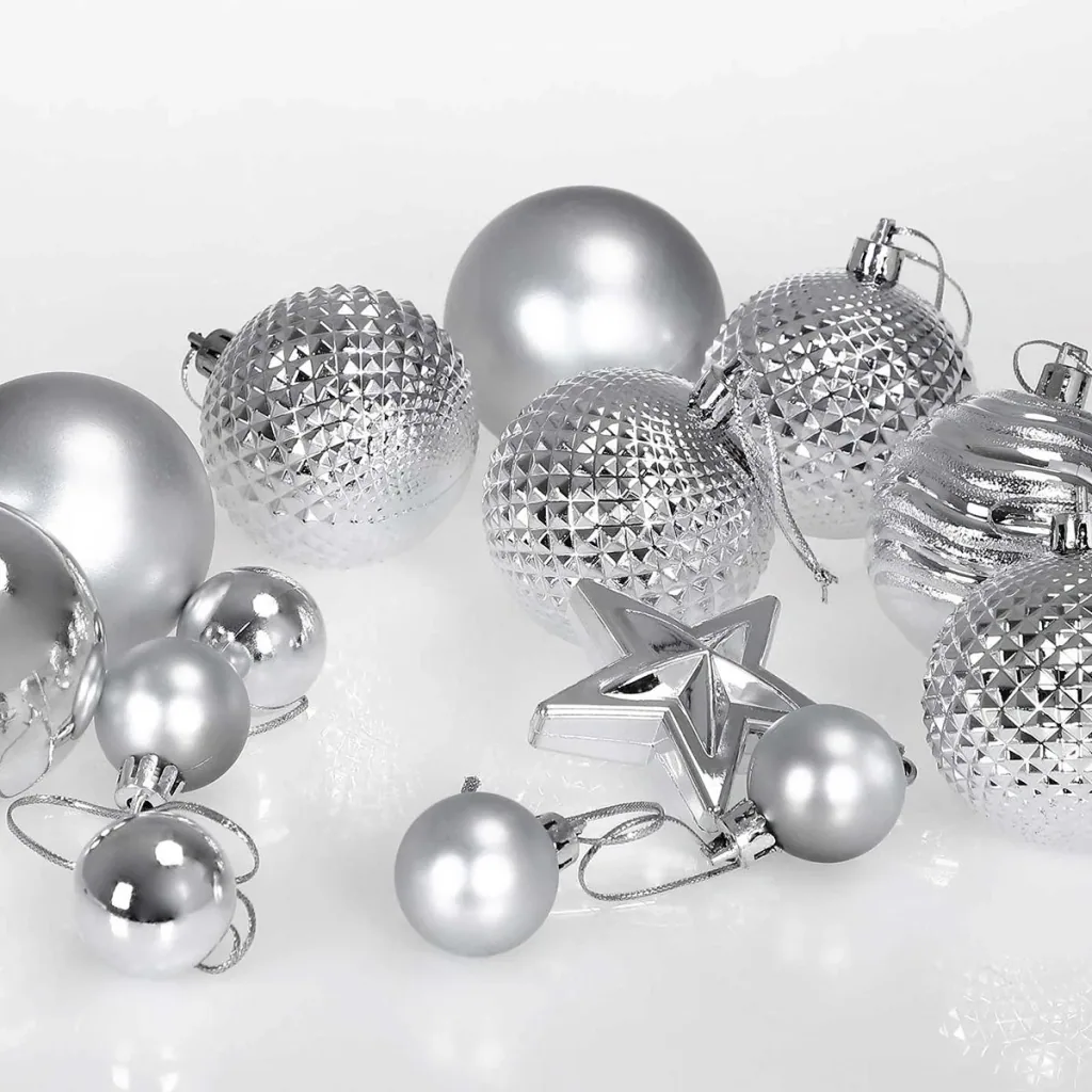 Christbaumschmuck - Christbaumschmuck silber 66 Stk.