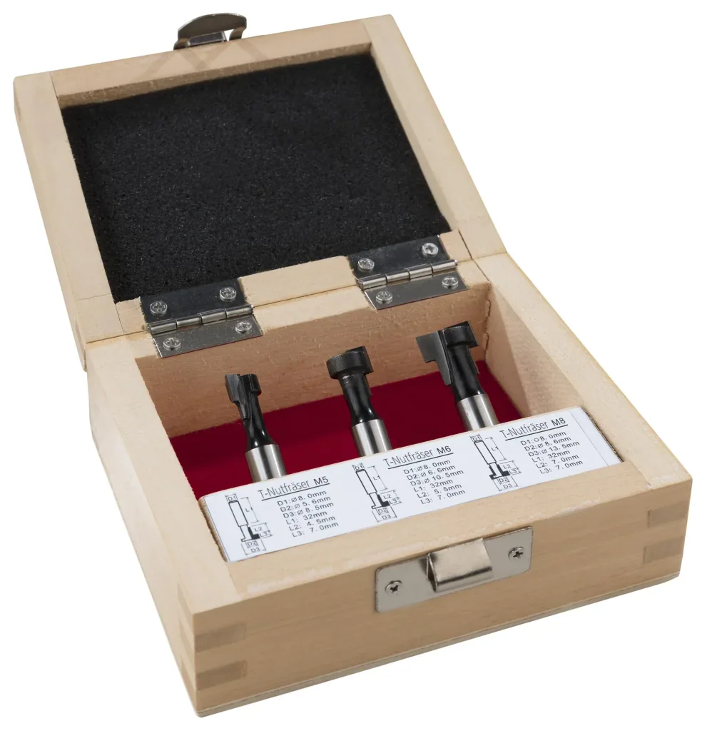 T-Nutfräser-Set 3-teilig