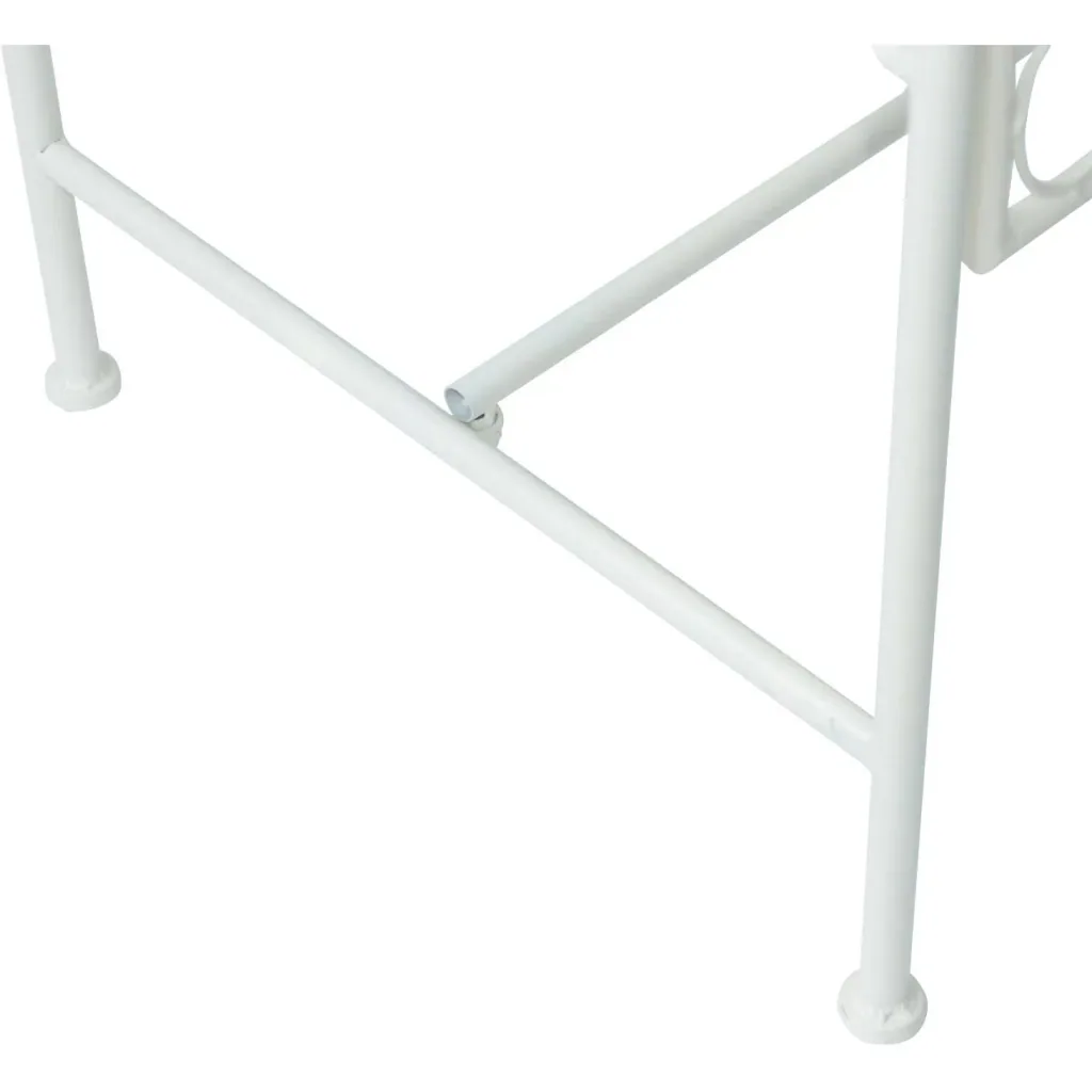 Gartenbank 2-Sitzer Metall Milchweiß
