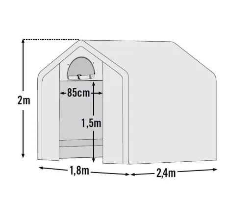 ShelterLogic Gewächshaus 4,32 m² inkl. Regal, Weiß, 185×244 cm – mit Pflanzregal & Aufrolltür, wetterfest