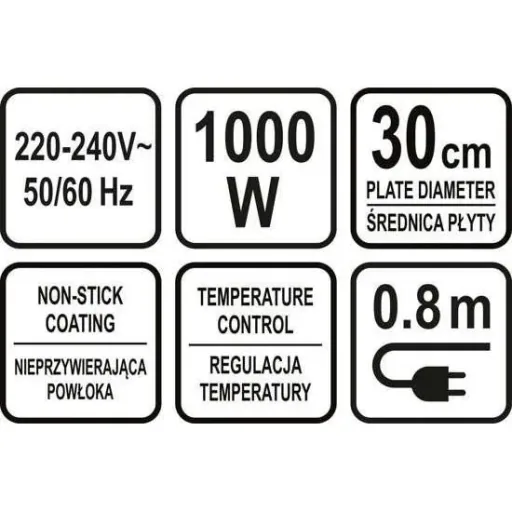 Crepe-Maker - 1000W - 30cm - Antihaftbeschichtung