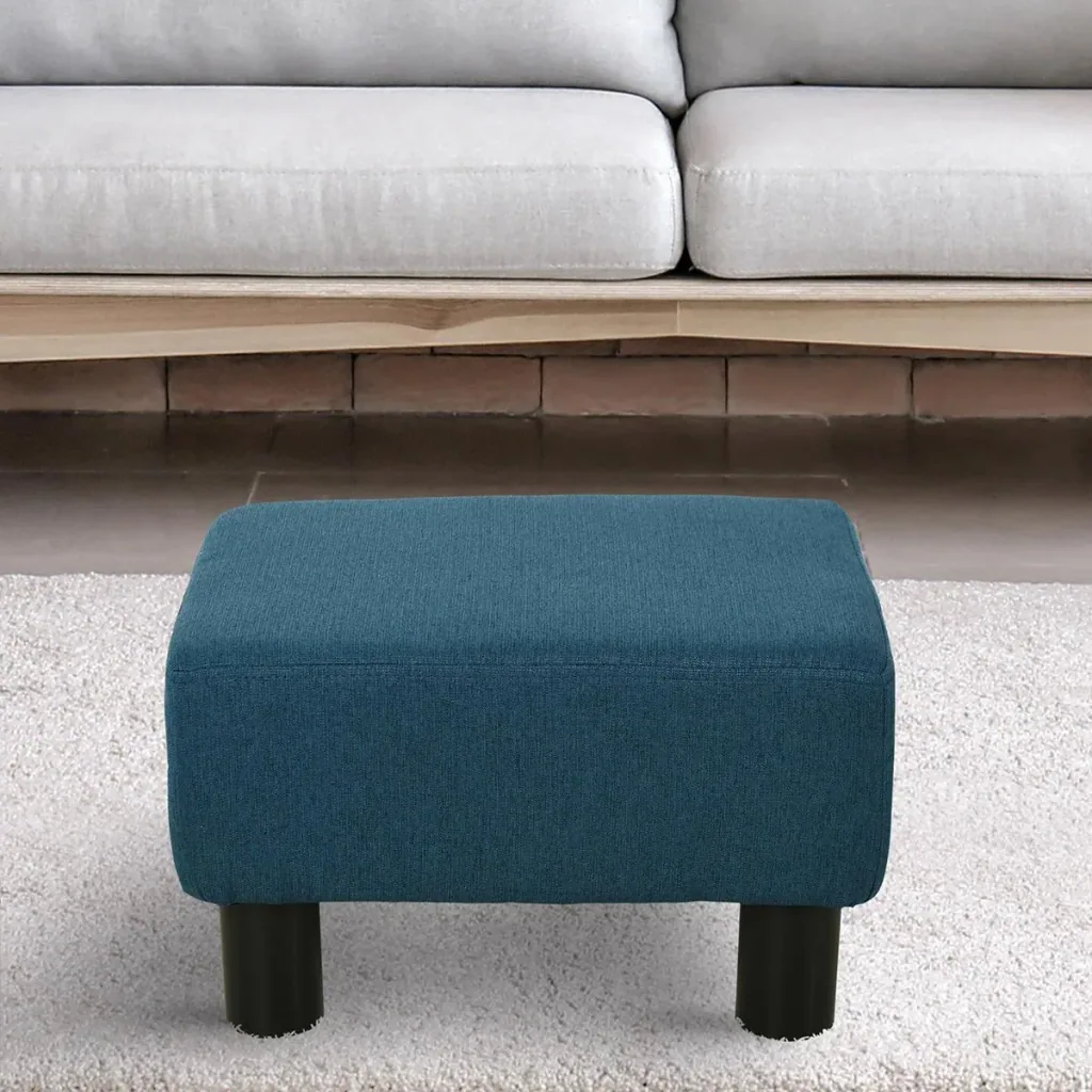 Fußhocker Polsterhocker Eingangbank für Wohnzimmer Schlafzimmer Fußauflage Leinen-Touch Stoff Schaumstoff Kunststoff Dun