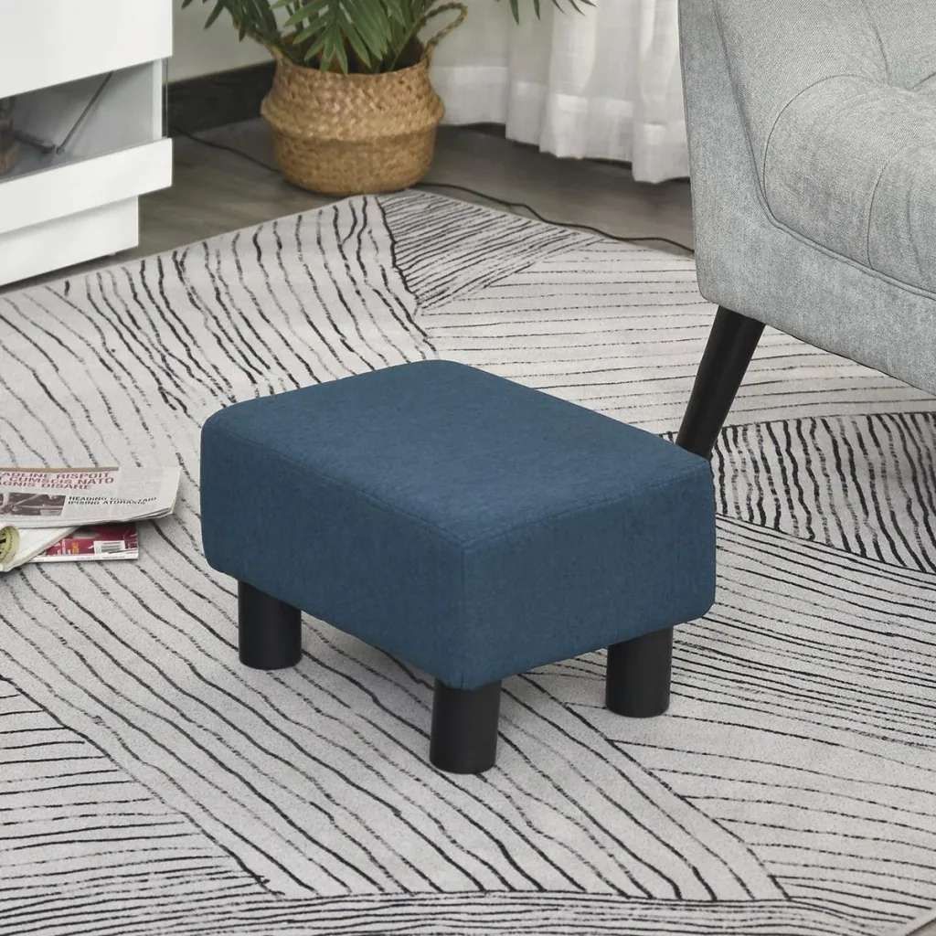 Fußhocker Polsterhocker Eingangbank für Wohnzimmer Schlafzimmer Fußauflage Leinen-Touch Stoff Schaumstoff Kunststoff Dun