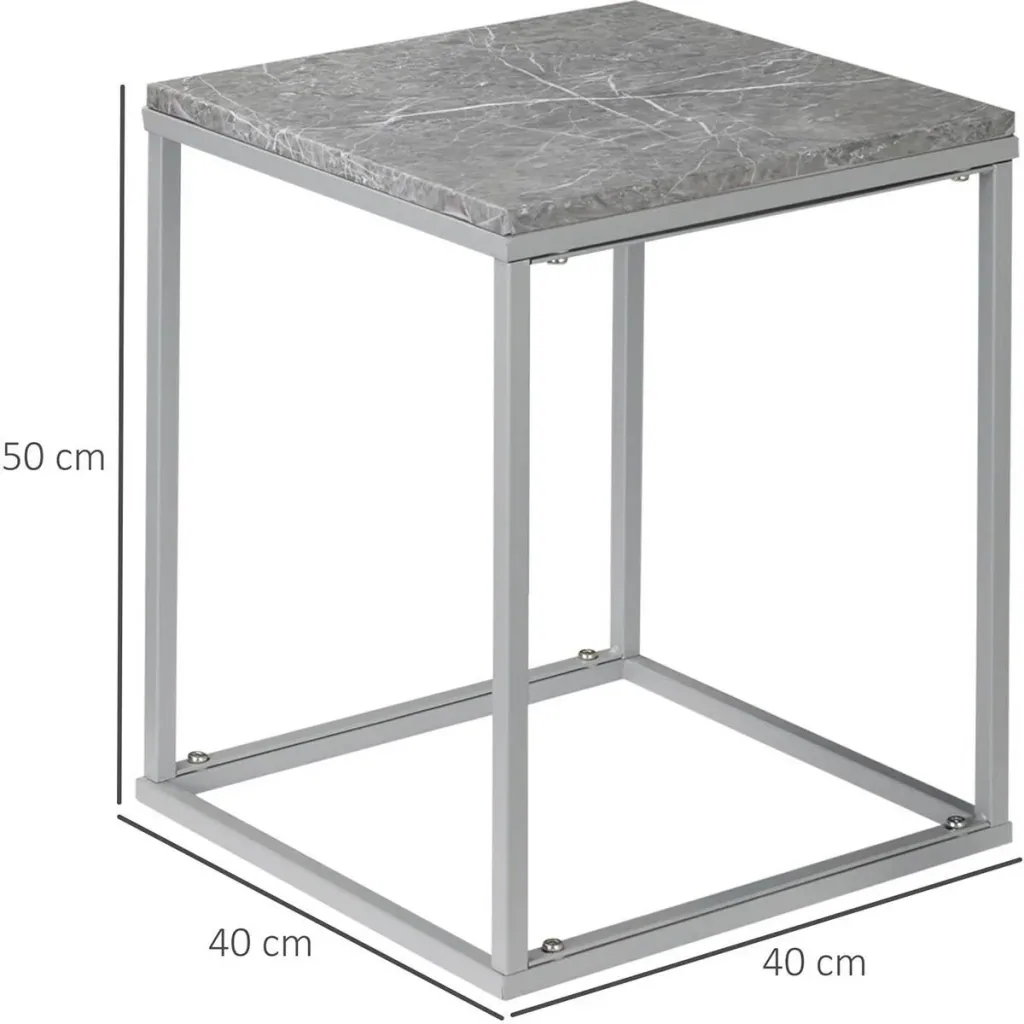 Gartentisch - Metall - Grau - 40 x 40 x 50 cm