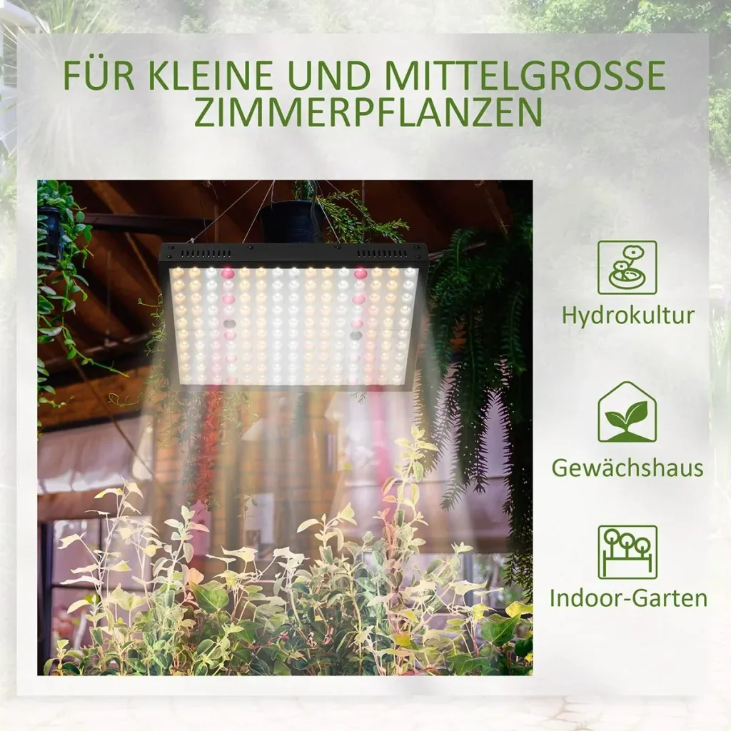 Pflanzenlampe LED dimmbar Grow Lampe Vollspektrum 100W Wachstumslampe mit 150pcs Leds für Blume Gemüse Zimmerpflanzen 31