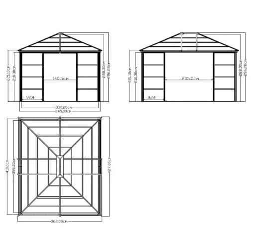 Sojag Aluminium Pavillon und Wintergarten Castel, bronze