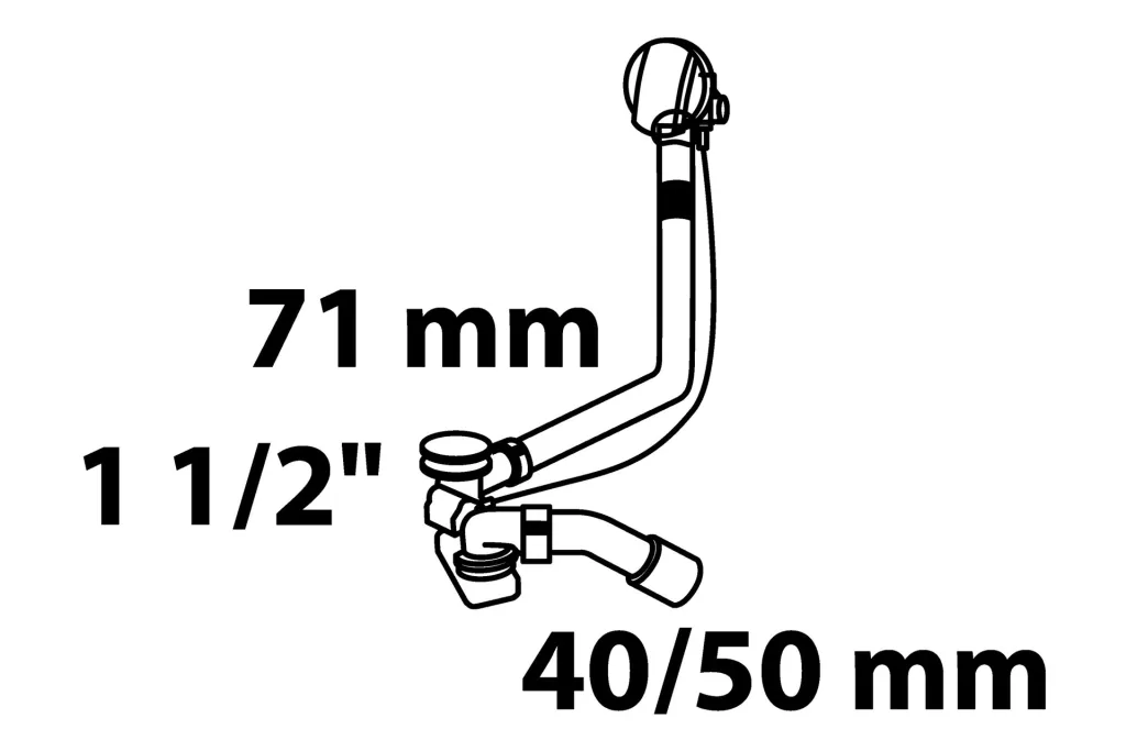 Wannen- Ab- und Überlaufgarnitur- 1 1/2" mit Exzenter