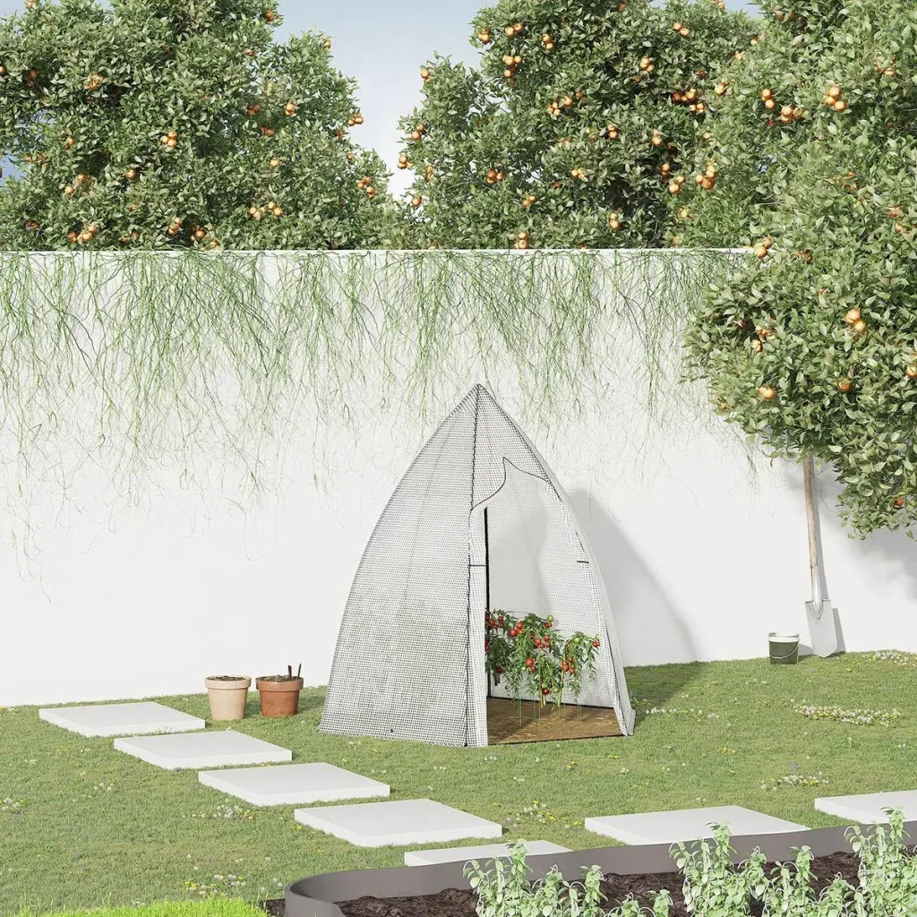 Wintergartenzelt für Pflanzen - Roll-up Garten - Weiß - 160 x 138 x 180 cm