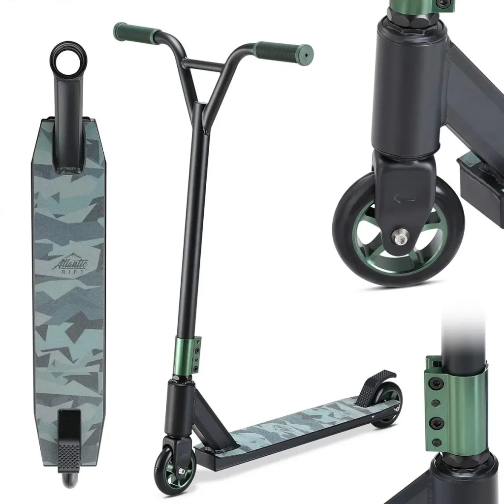 Premium Stunt Scooter - Camouflage / Grün - ABEC 9 - Aluminium