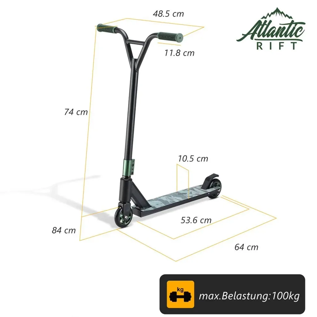 Premium Stunt Scooter - Camouflage / Grün - ABEC 9 - Aluminium