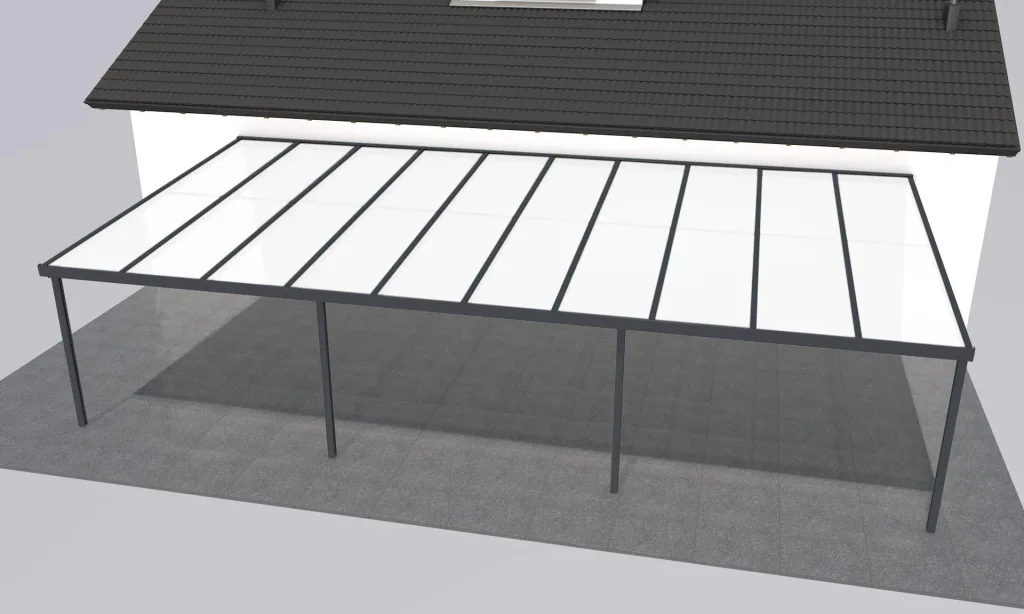 Terrassendach Premium, anthrazit, 10140 x 5060 mm - Klima blue