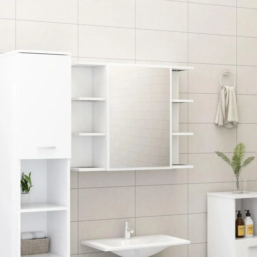 Badspiegelschrank 80x20,5x64 cm Spanplatte weiß