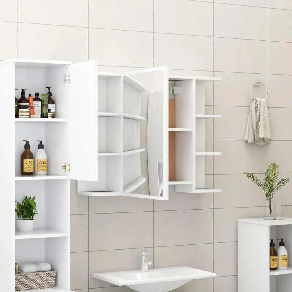 Badspiegelschrank 80x20,5x64 cm Spanplatte weiß