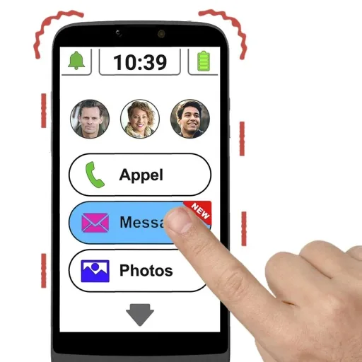Senioren Smartphone M510-C mit Ladeschale und Schlüsselband