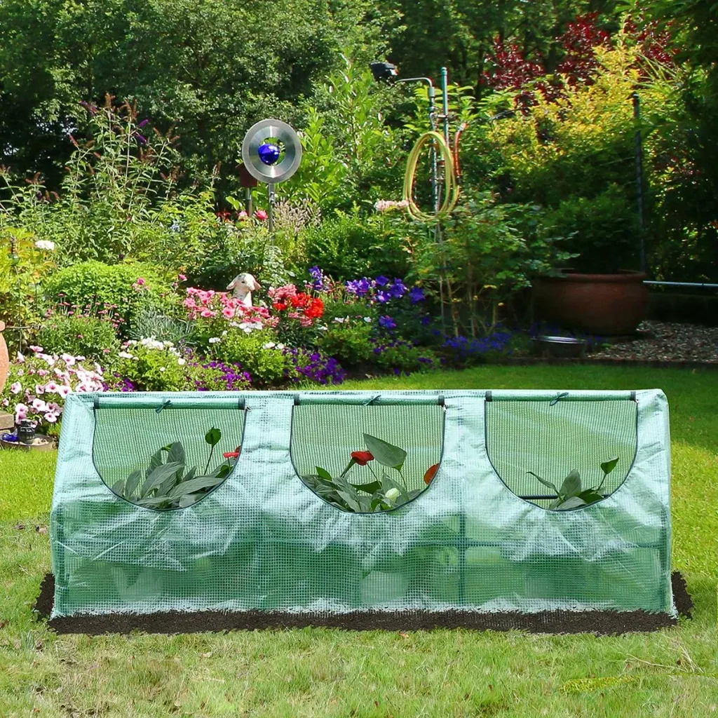 Gewächshaus mit Fenster PE Treibhaus Tomatenhaus Frühbeet 180x60x60cm Grün