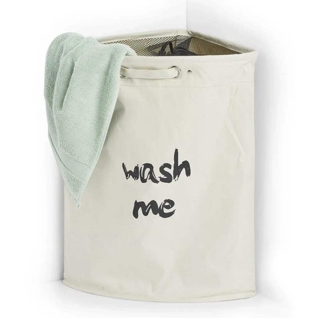 Eck-Wäschesammler "Wash me", Polyester, beige