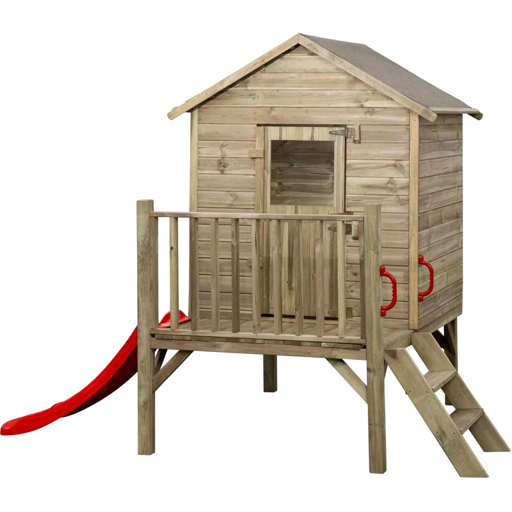 Spielhaus Camilla mit Rutsche rot
