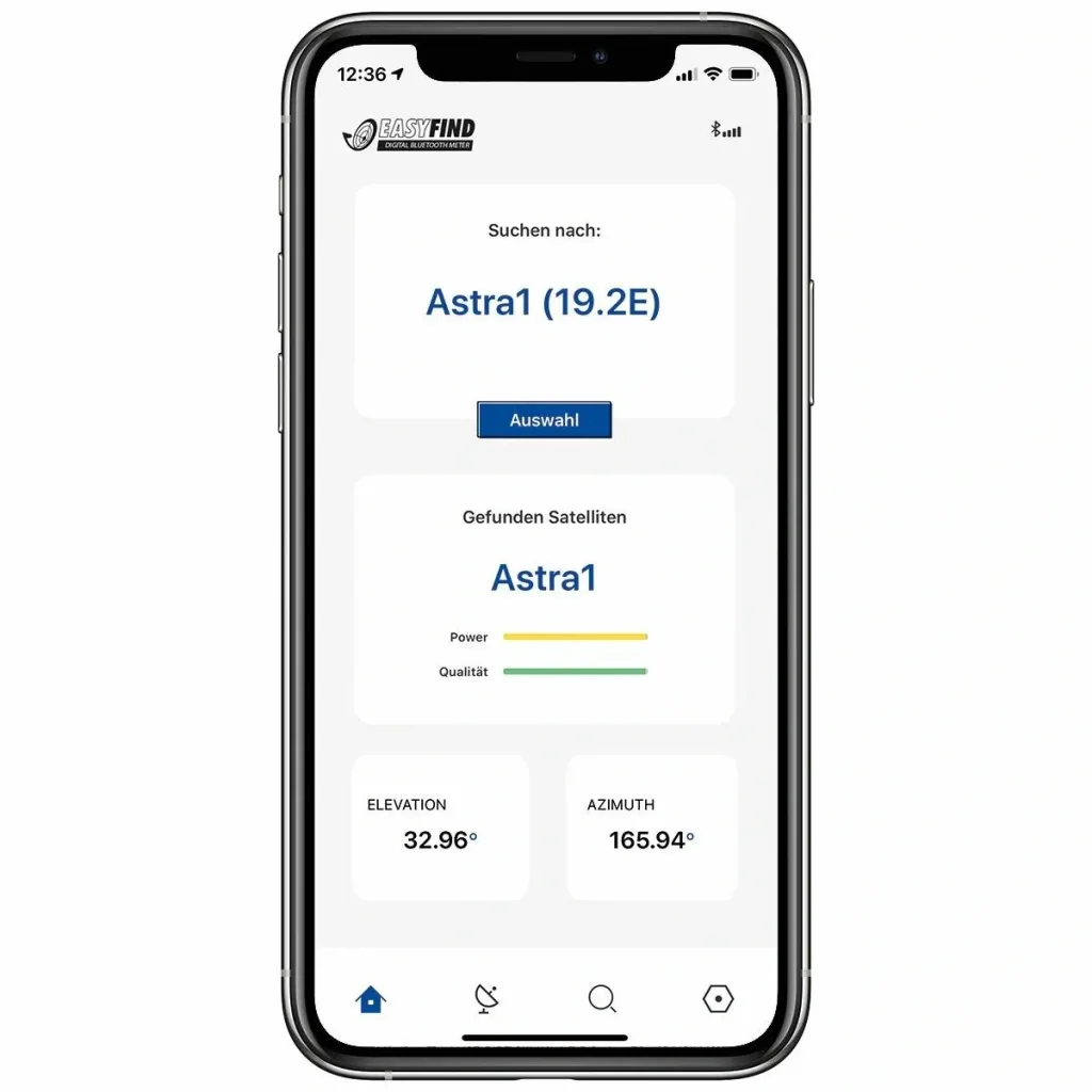 Satfinder mit Bluetooth und App Steuerung