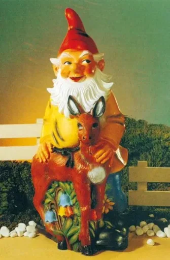 Zwerg mit Reh 108 cm - Riesenzwerg