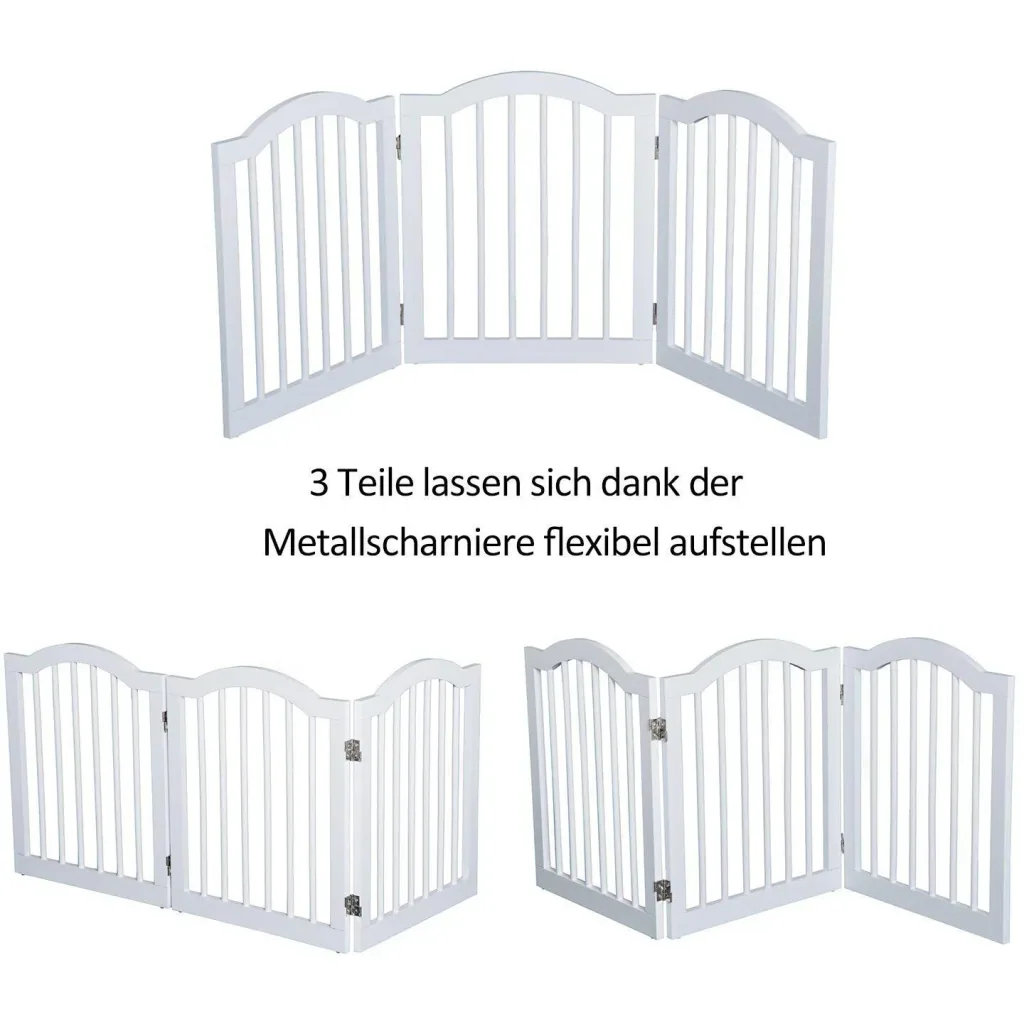 Absperrgitter Hundegitter 154,5cm faltbar Weiß