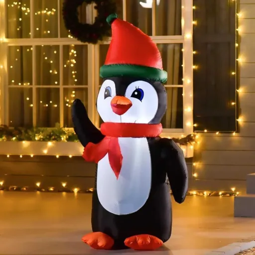 Aufblasbarer Weihnachts-Pinguin 1,6 m Weihnachtsdekoration